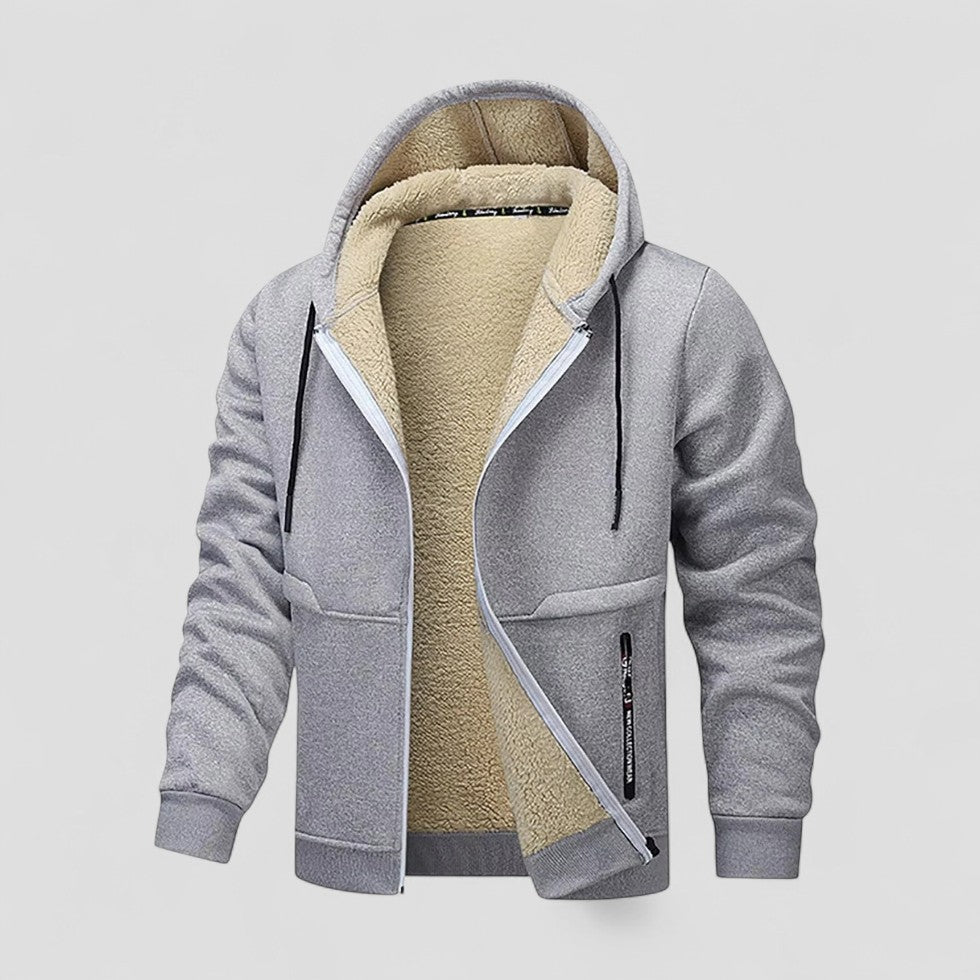 Men’s Sherpa-Lined Hooded Zip Jacket