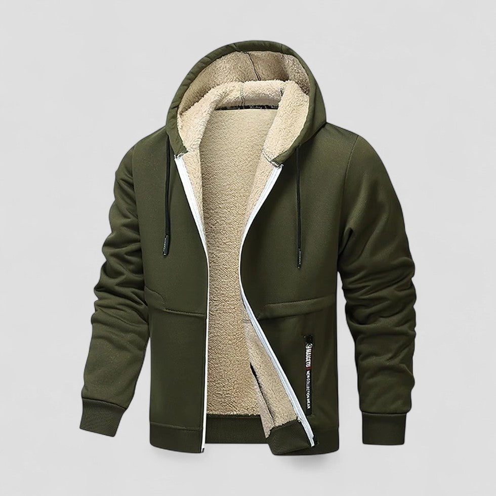 Men’s Sherpa-Lined Hooded Zip Jacket