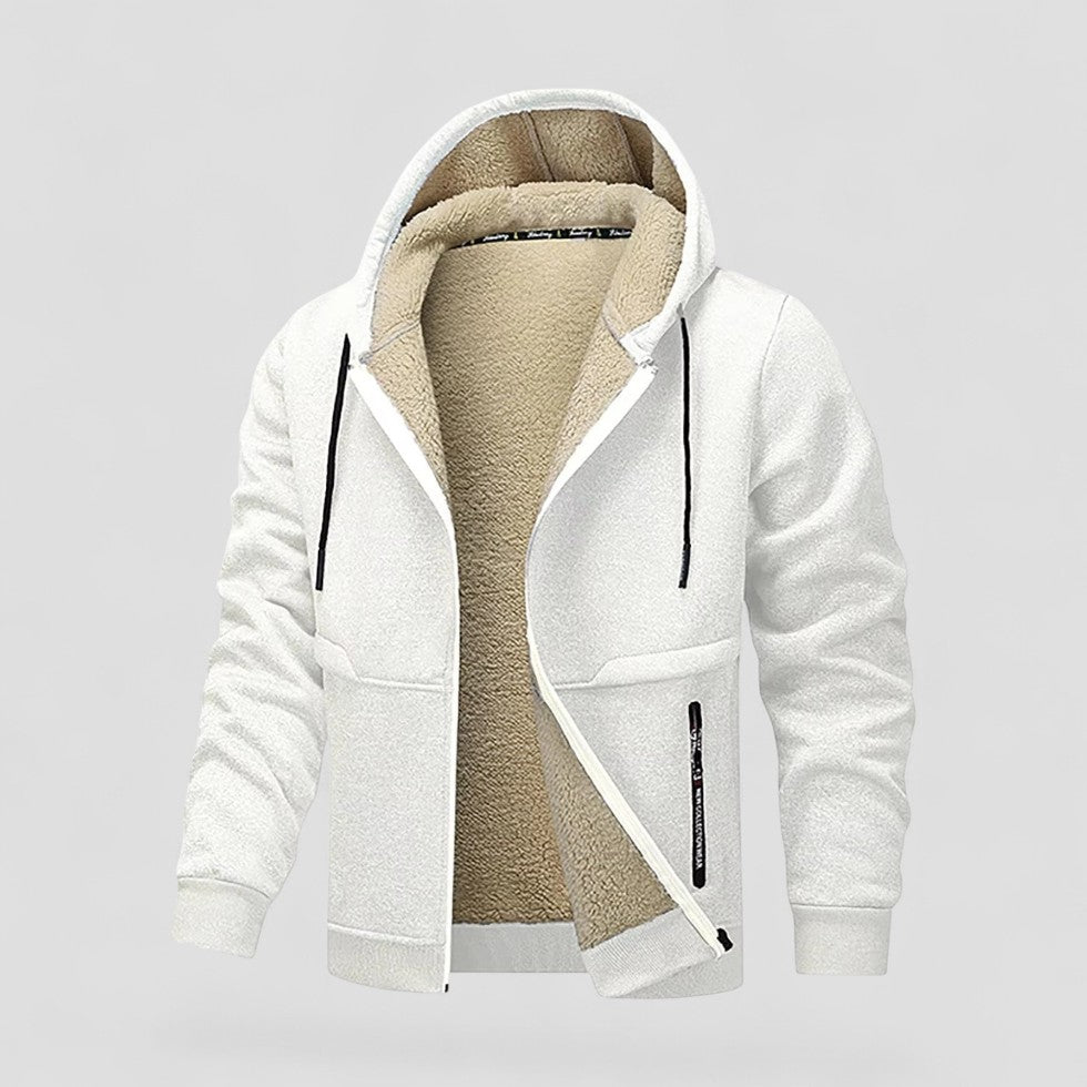 Men’s Sherpa-Lined Hooded Zip Jacket