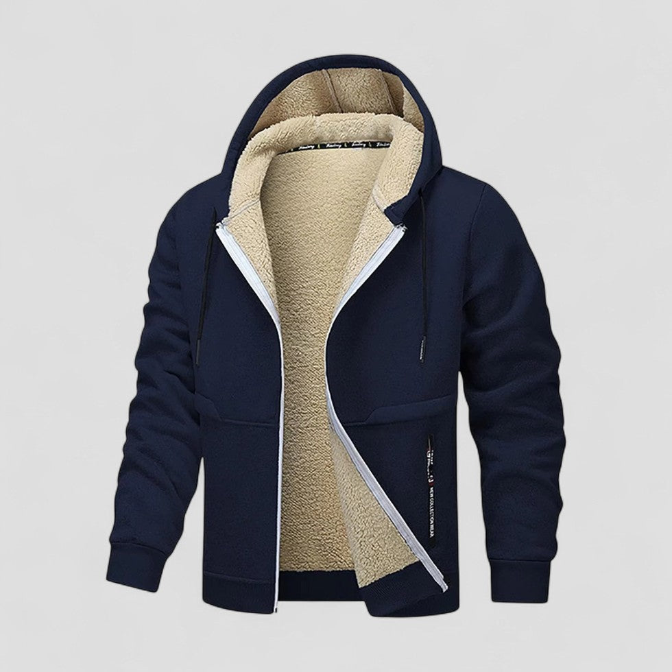 Men’s Sherpa-Lined Hooded Zip Jacket