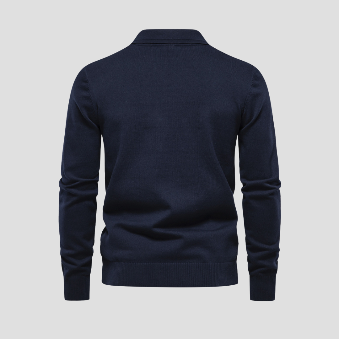 Men’s Textured Diamond Polo Sweater