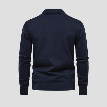 Men’s Textured Diamond Polo Sweater