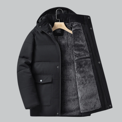 Men’s Fleece-Lined Detachable Hood Parka