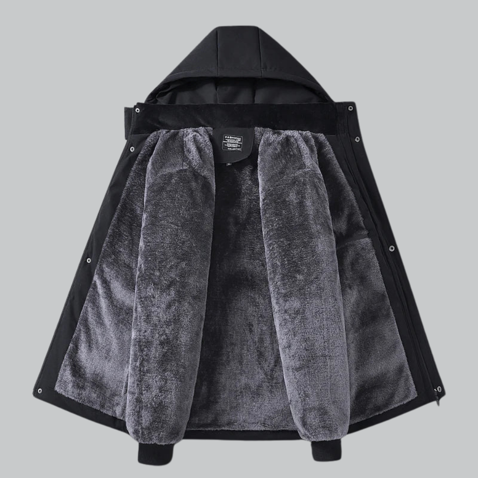 Men’s Fleece-Lined Detachable Hood Parka