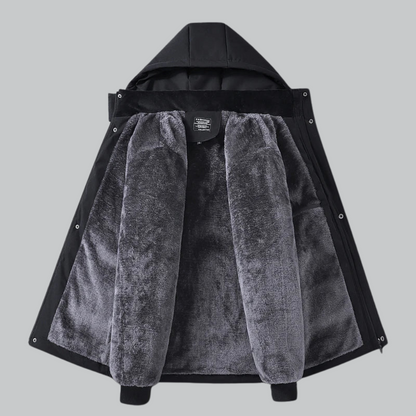 Men’s Fleece-Lined Detachable Hood Parka