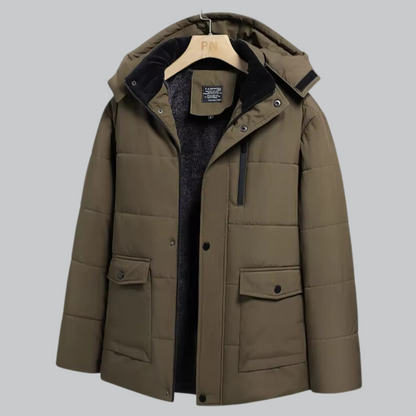 Men’s Fleece-Lined Detachable Hood Parka