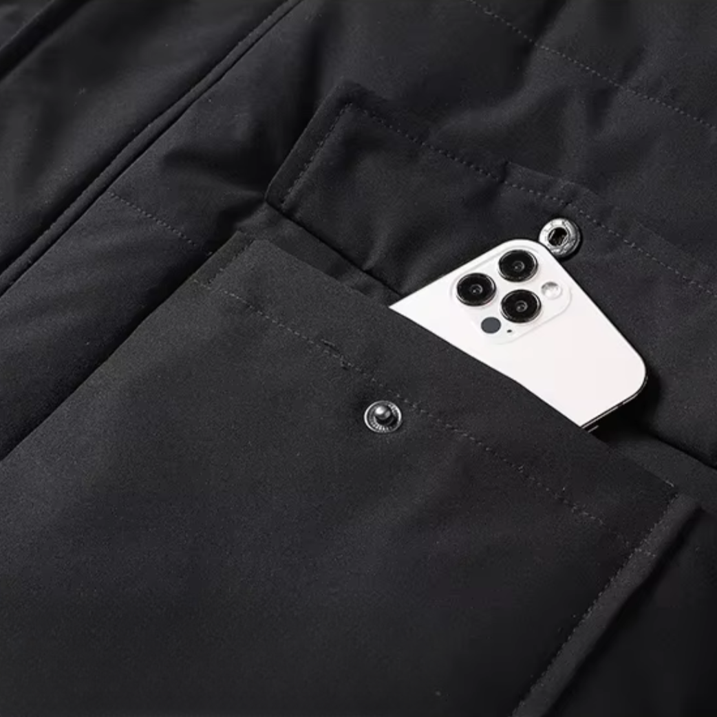 Men’s Fleece-Lined Detachable Hood Parka
