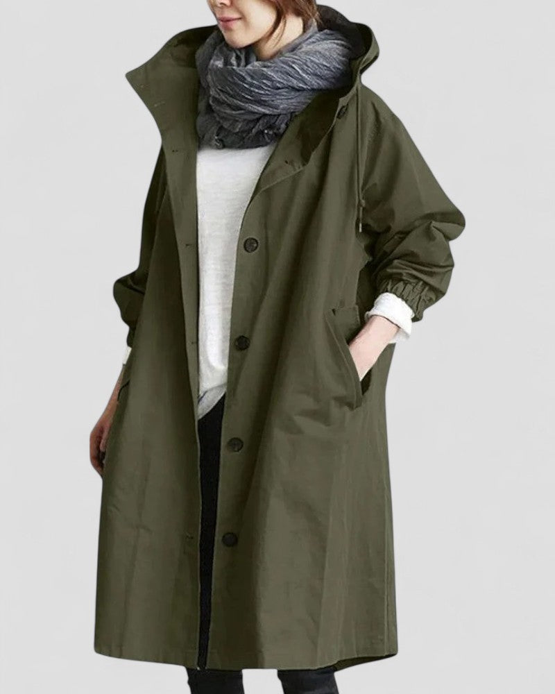 Women’s Elegant Hooded Trench Coat