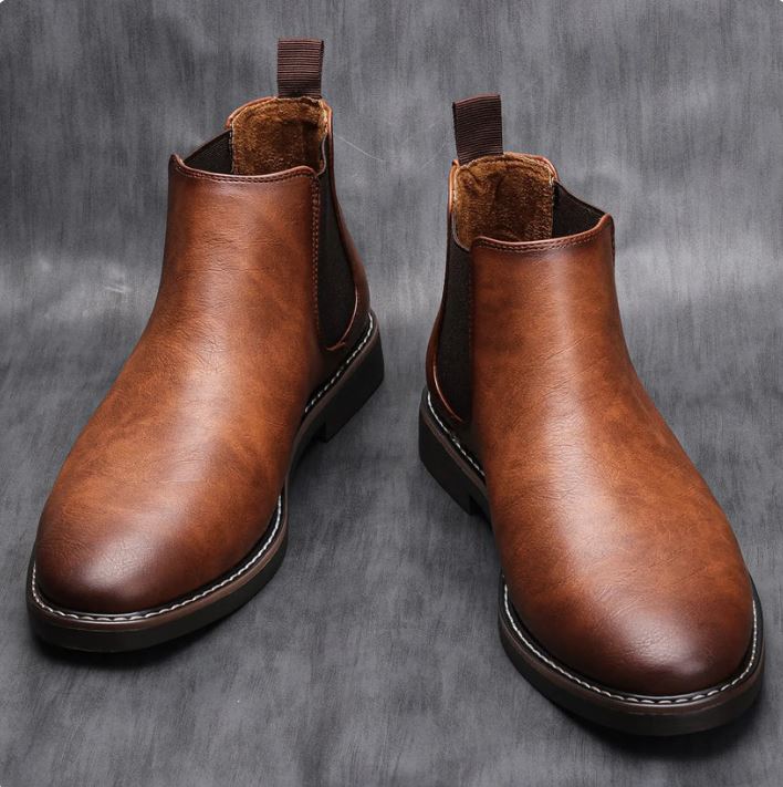 Stylish Men's Leather Ankle Boots Everyday Wear