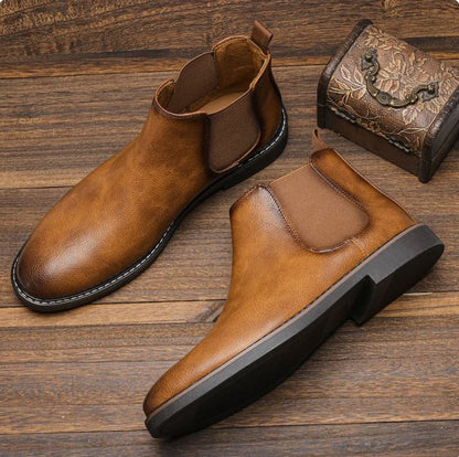 Stylish Men's Leather Ankle Boots Everyday Wear