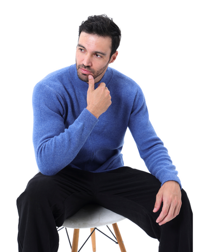 Wesley | Men's fall cardigan rib knit zipper stand-up collar