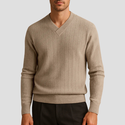 Men’s Classic V-Neck Ribbed Sweater