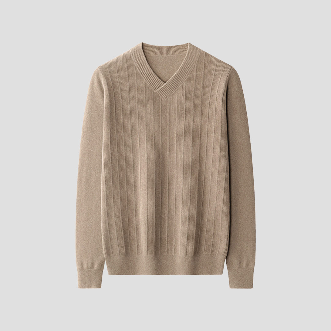 Men’s Classic V-Neck Ribbed Sweater