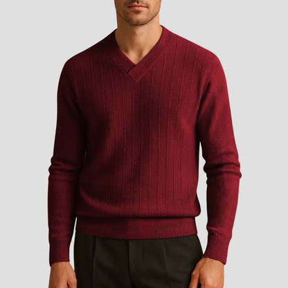 Men’s Classic V-Neck Ribbed Sweater