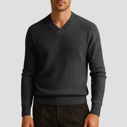 Men’s Classic V-Neck Ribbed Sweater