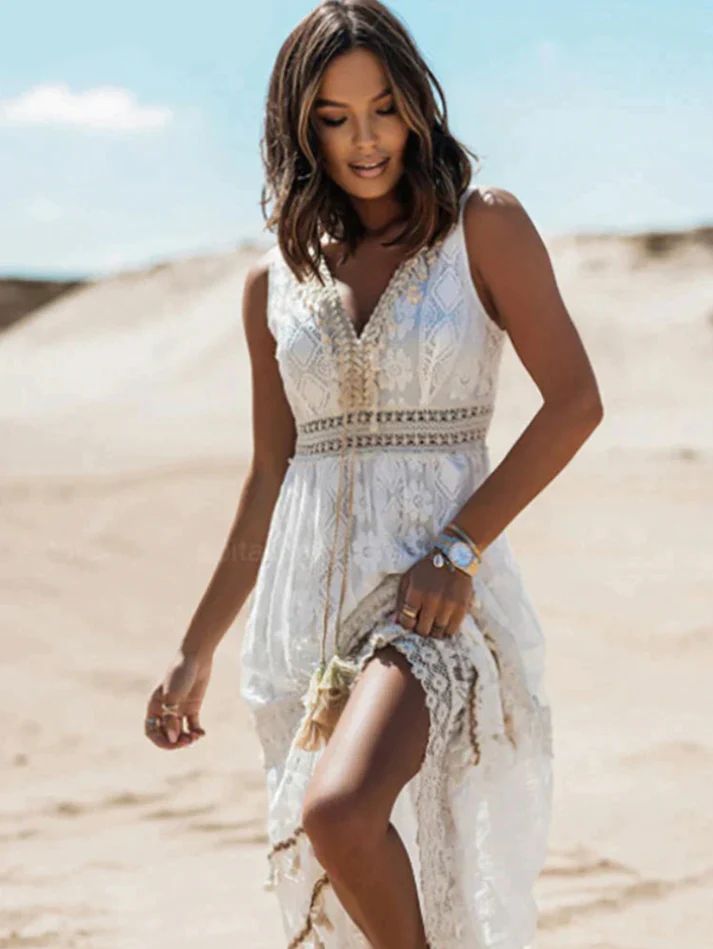 Boho Chic Flowy Maxi Sundress