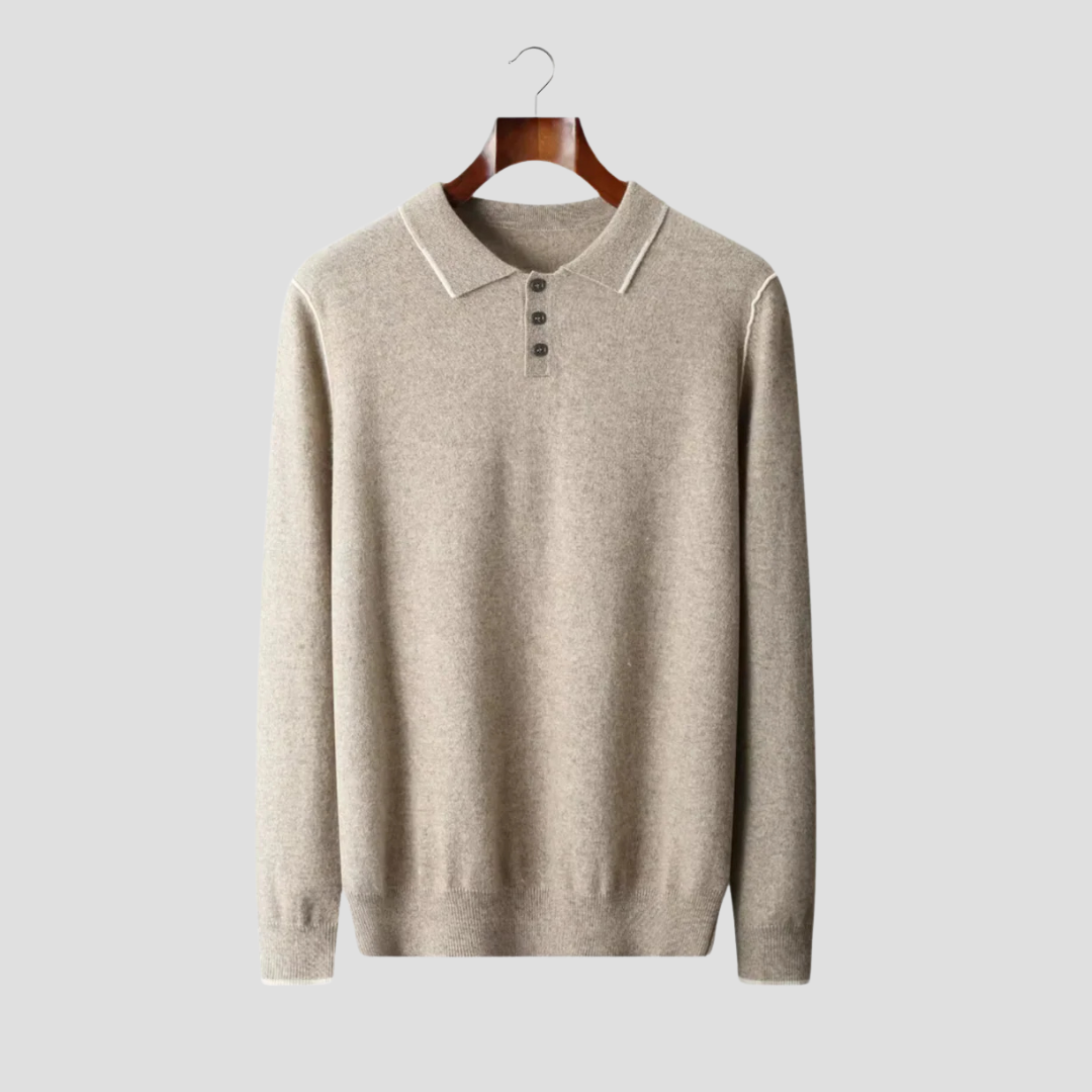 Men’s Contrast Trim Knit Polo Shirt