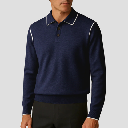 Men’s Contrast Trim Knit Polo Shirt