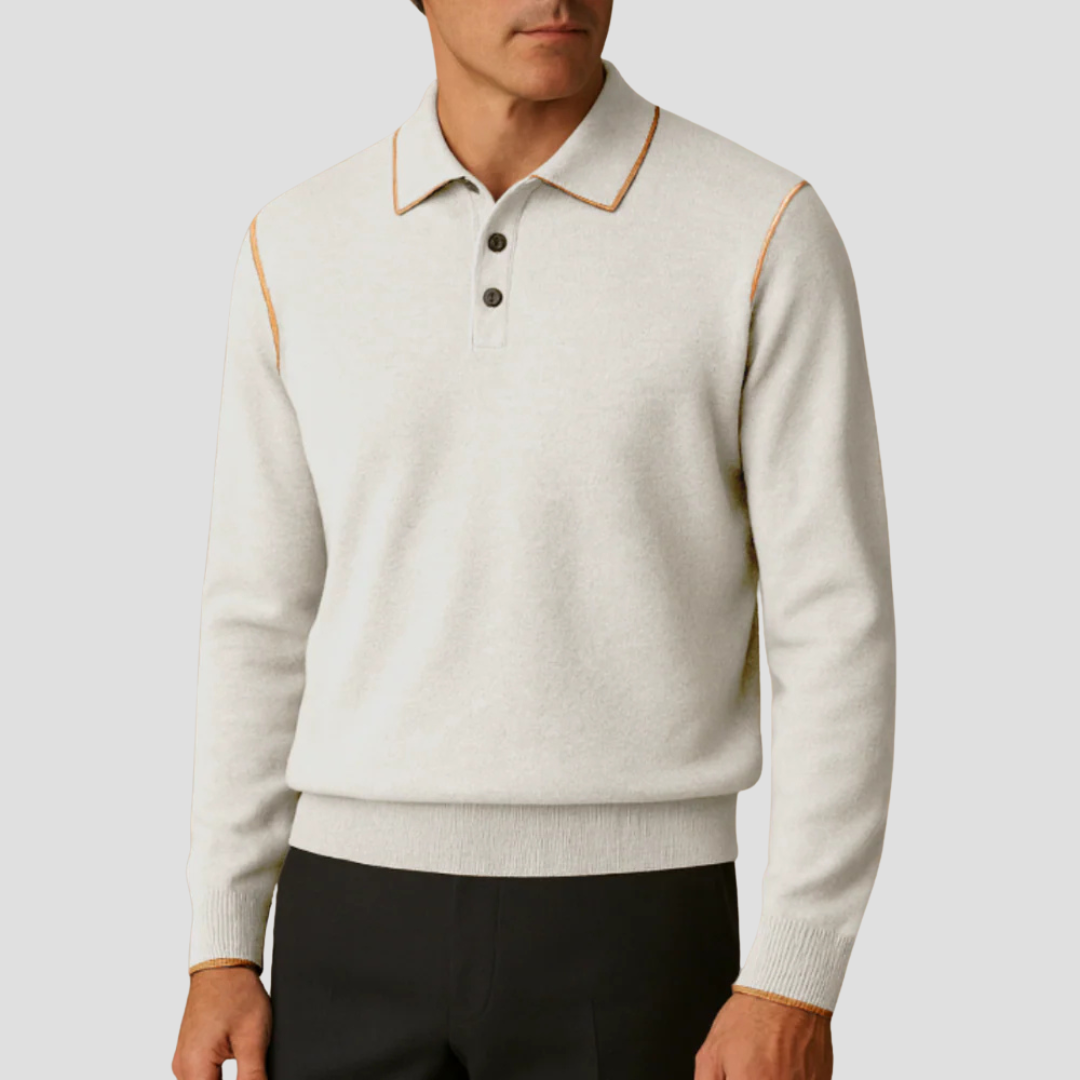 Men’s Contrast Trim Knit Polo Shirt