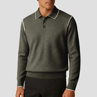 Men’s Contrast Trim Knit Polo Shirt