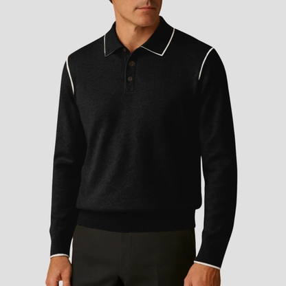 Men’s Contrast Trim Knit Polo Shirt