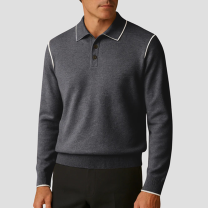 Men’s Contrast Trim Knit Polo Shirt