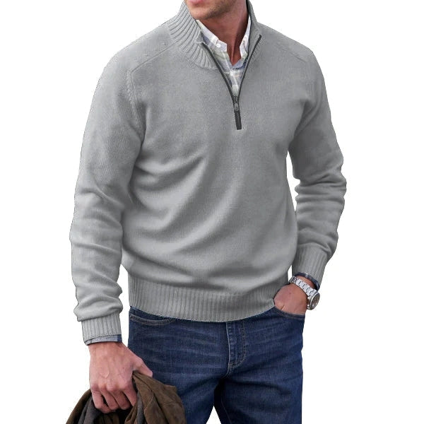 Soft Men's Fleece Quarter Zip Jumper for Cold Weather
