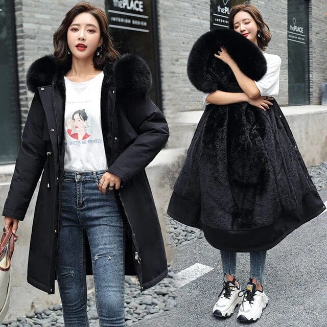 Luxurious Faux Fur Winter Coat - BritishElegance