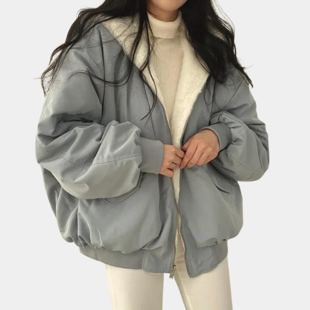 Women’s Oversized Fleece Lined Bomber Jacket