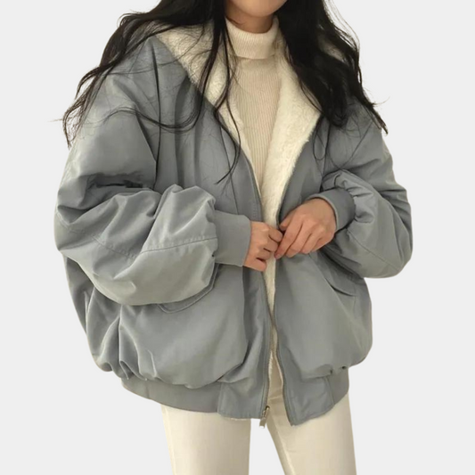 Women’s Oversized Fleece Lined Bomber Jacket