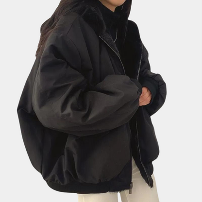 Women’s Oversized Fleece Lined Bomber Jacket