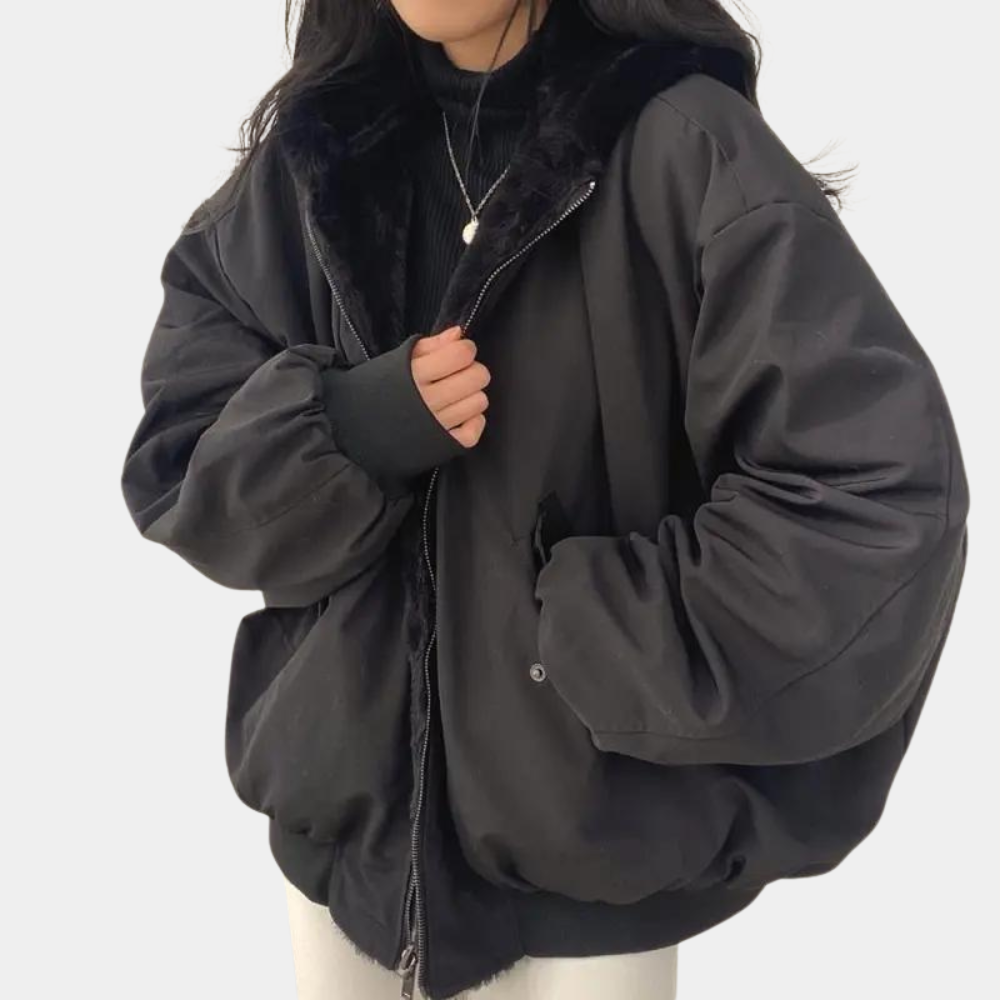 Women’s Oversized Fleece Lined Bomber Jacket