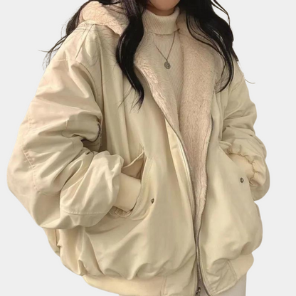 Women’s Oversized Fleece Lined Bomber Jacket