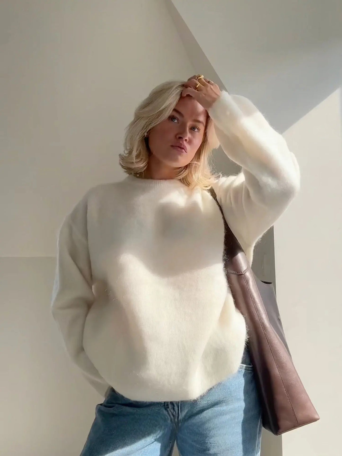 Warm Fuzzy Knitted Sweater – Classic Comfort Fit