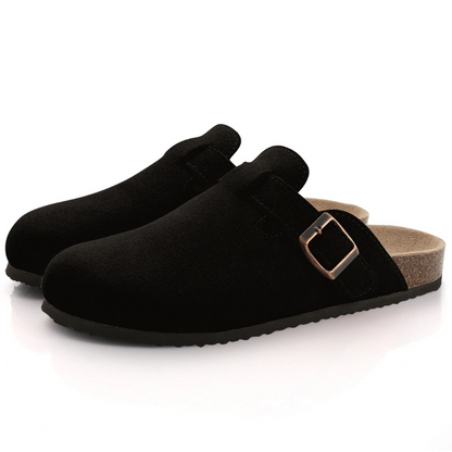 Leana Women's Clogs - Slip-on suede with adjustable buckle and anatomical comfortable sole