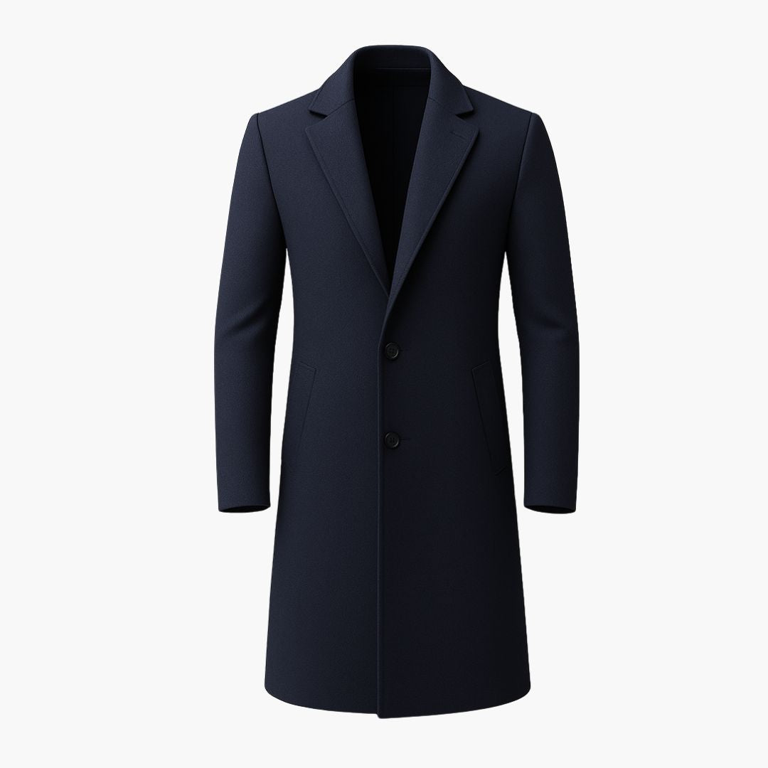 Men's Long Wool Coat – Waterproof Autumn Overcoat for Smart & Casual Wear