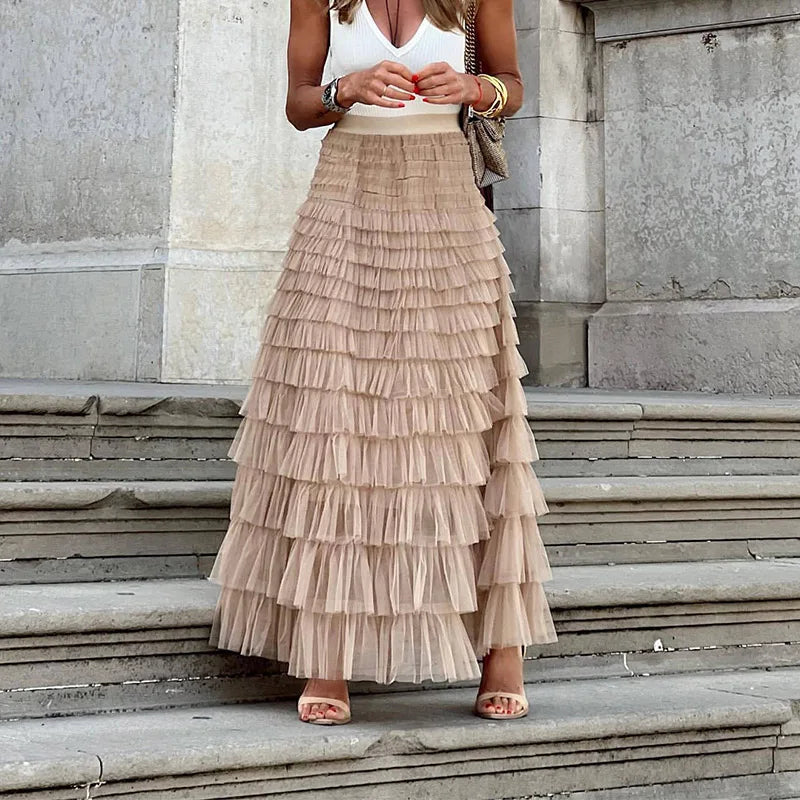 Beautiful Flowy Midi Skirt for Ladies - BritishElegance