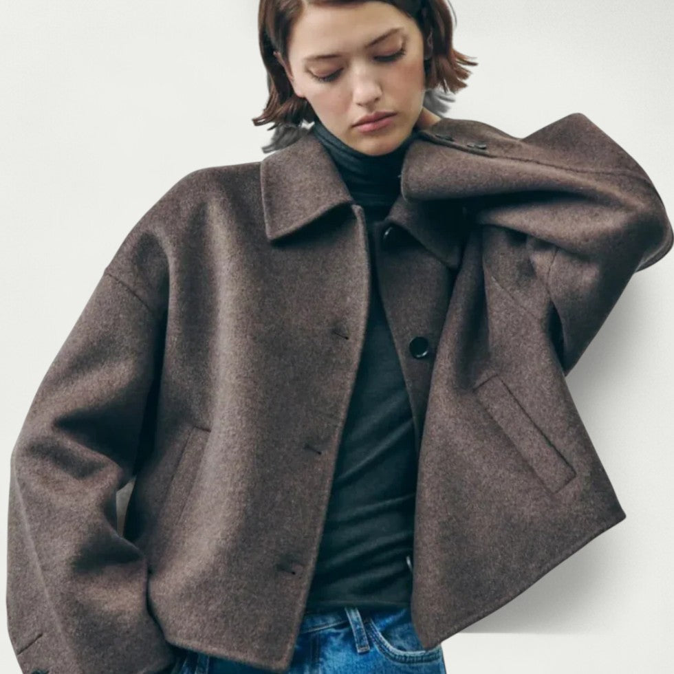 Women’s Modern Wool-Blend Cropped Jacket