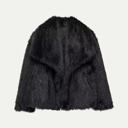 Women’s Plush Faux Fur Cropped Jacket