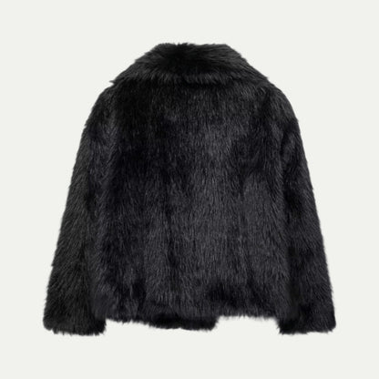 Women’s Plush Faux Fur Cropped Jacket