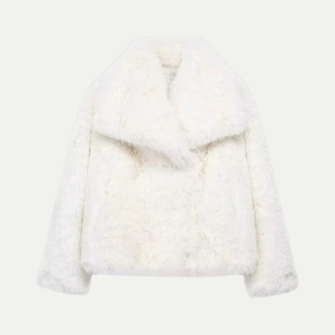 Women’s Plush Faux Fur Cropped Jacket