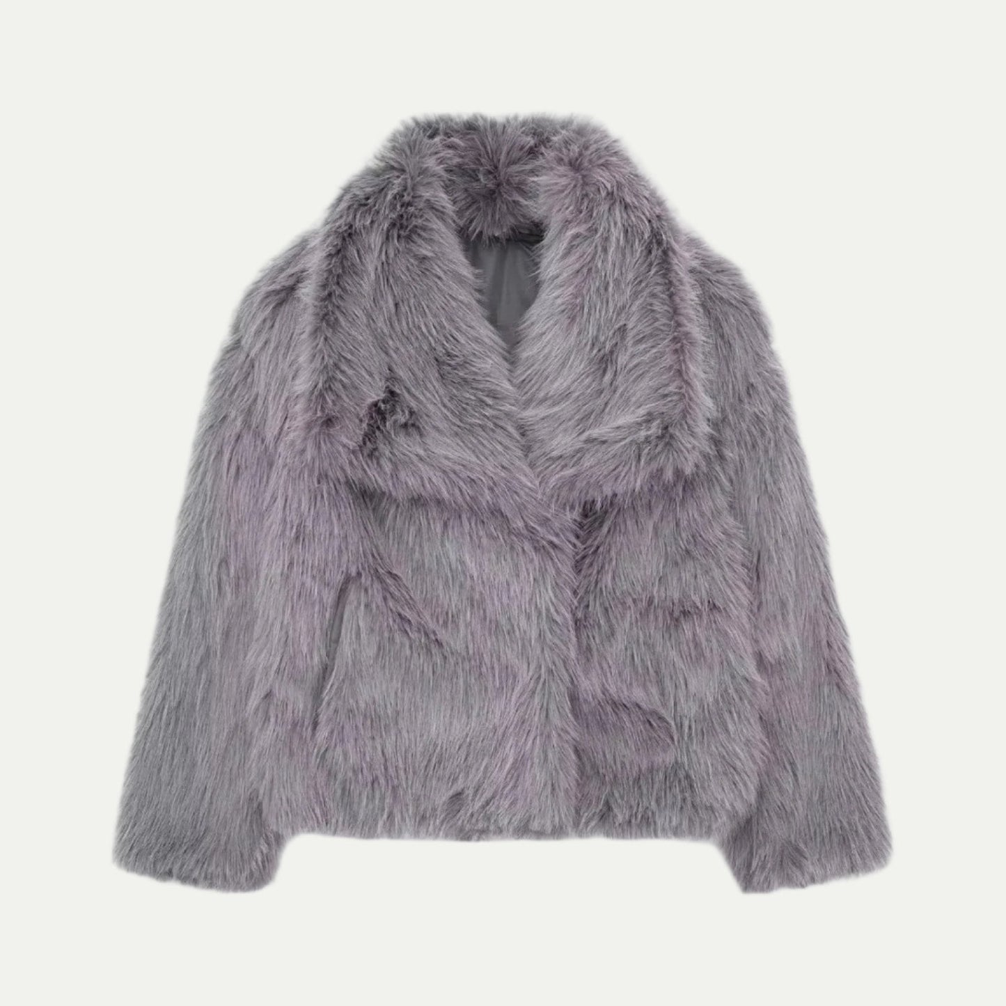 Women’s Plush Faux Fur Cropped Jacket