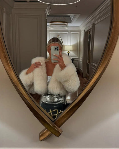 Women’s Plush Hooded Fur Jacket