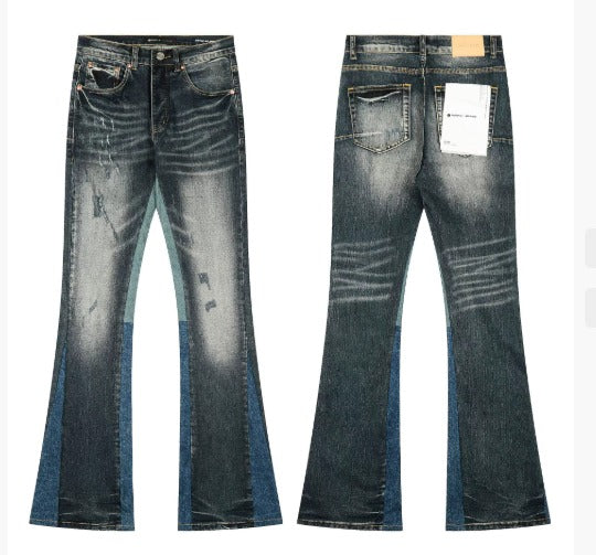 Retro High Waisted Wide Leg Jeans – Dark Blue - BritishElegance