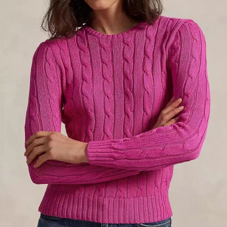 Classic Fit Crew Neck Cotton Sweater - BritishElegance