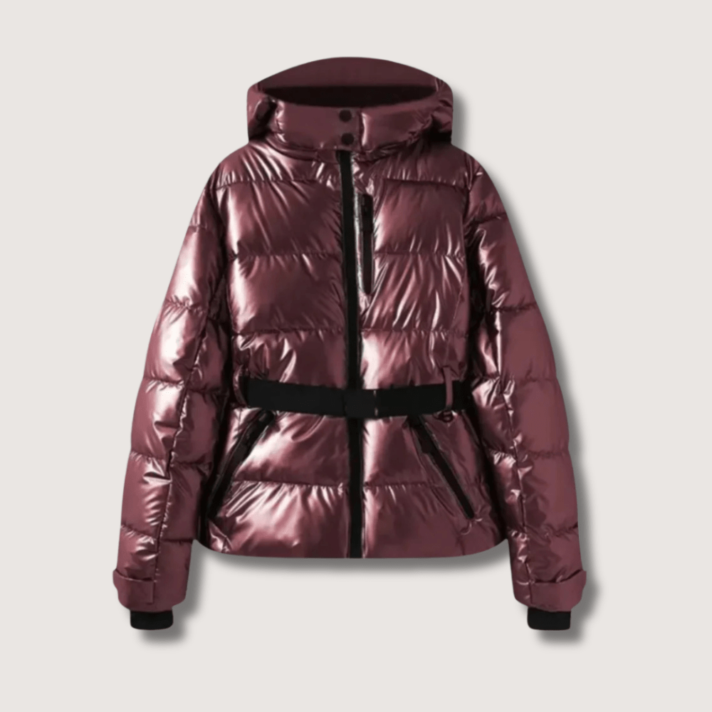Women’s Metallic Belted Puffer Jacket