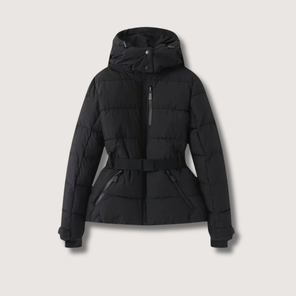 Women’s Metallic Belted Puffer Jacket