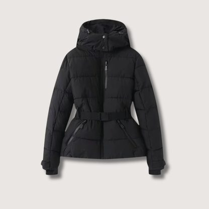 Women’s Metallic Belted Puffer Jacket