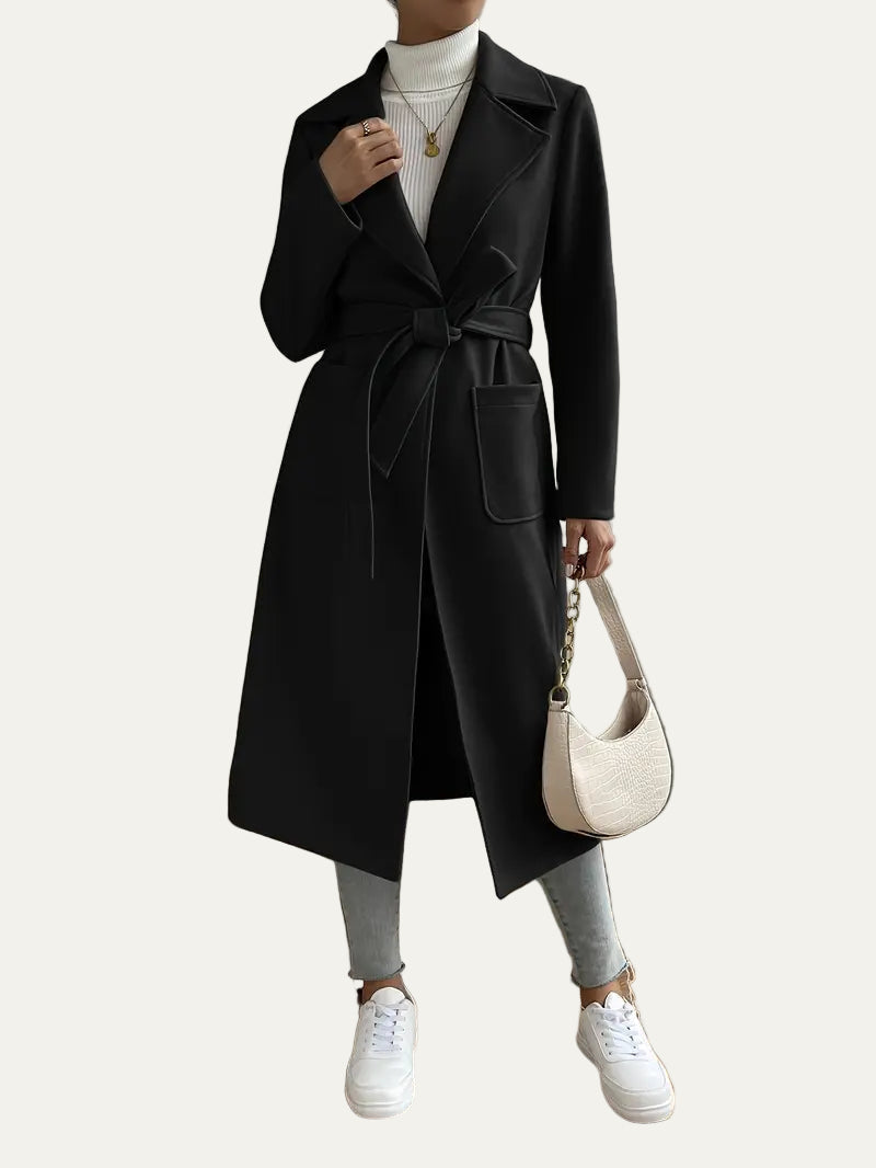 Women’s Relaxed Drape-Front Long Coat