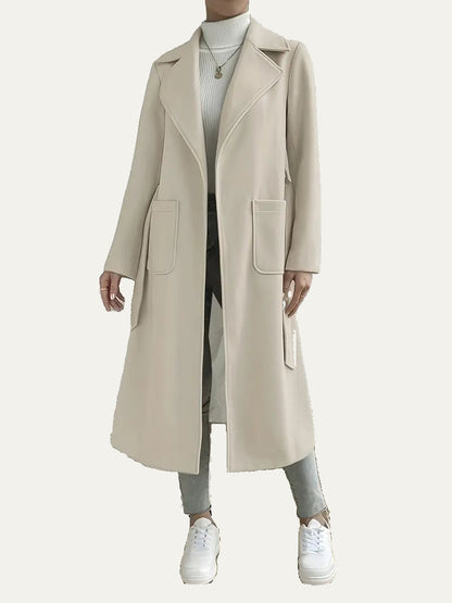 Women’s Relaxed Drape-Front Long Coat